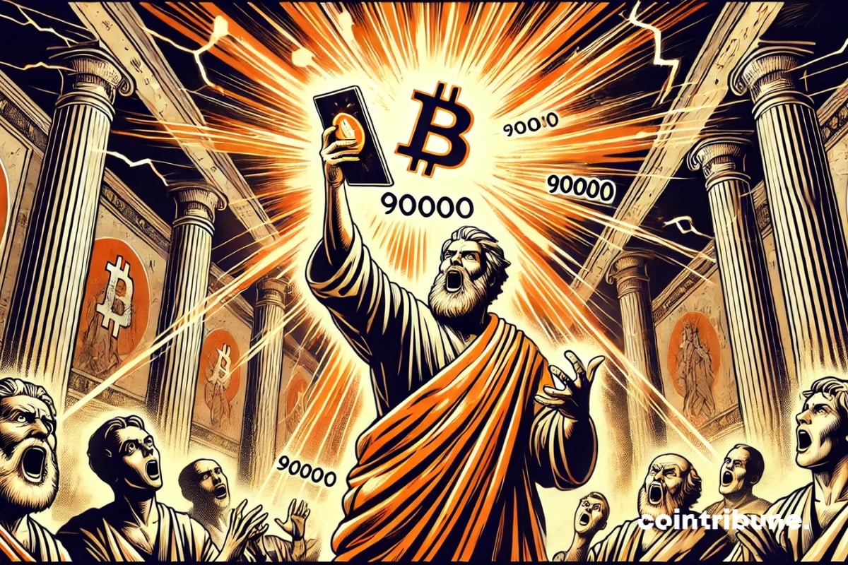 Des sages qui détiennent une tablette sacrée du bitcoin à 90 000 dollars.